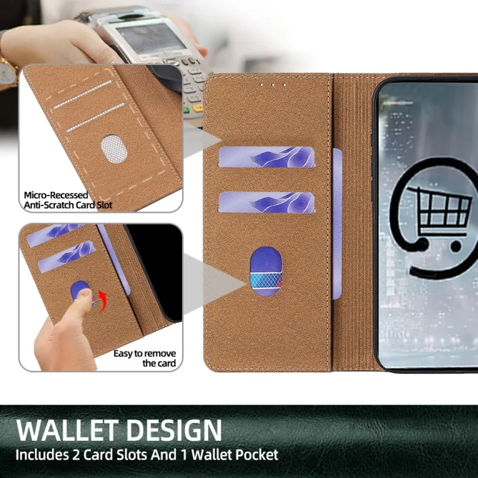 Housse Cuir Véritable Honor 600 Lite Rabat Flip Porte-Cartes RFID