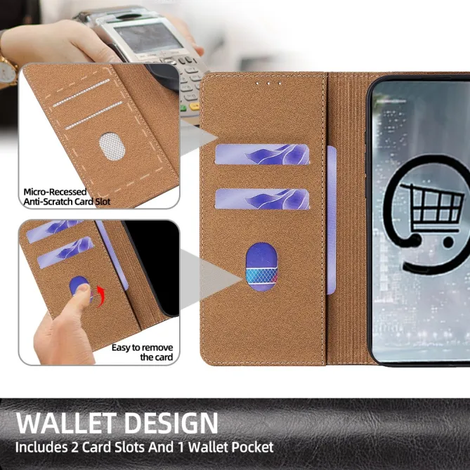 Housse Cuir Véritable Honor 600 Lite Rabat Flip Porte-Cartes RFID