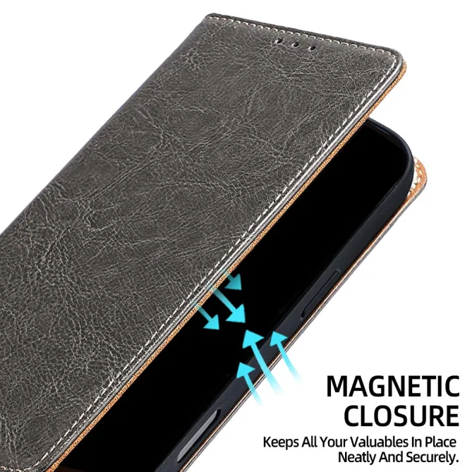 Housse Cuir Véritable Honor 600 Lite Rabat Flip Porte-Cartes RFID