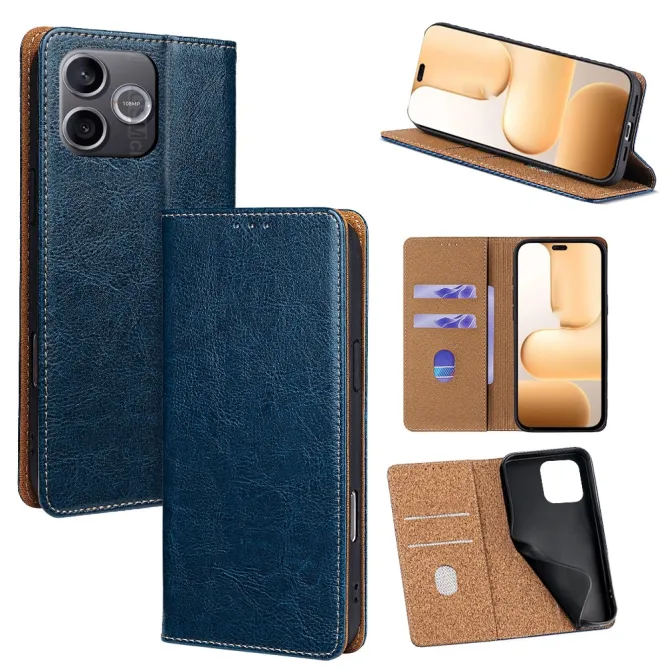 Housse Cuir Véritable Honor 600 Lite Rabat Flip Porte-Cartes RFID
