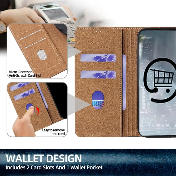 Housse Cuir Véritable Honor 600 Lite Rabat Flip Porte-Cartes RFID