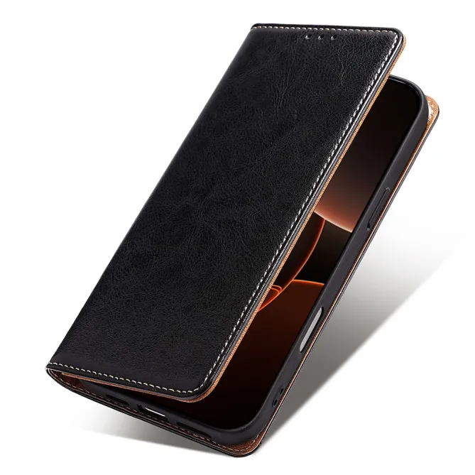 Housse Cuir Véritable Honor 600 Lite Rabat Flip Porte-Cartes RFID