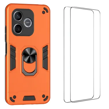 Coque Honor 600 Lite, avec anneau et 2 verres trempés