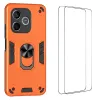 Coque Honor 600 Lite, avec anneau et 2 verres trempés