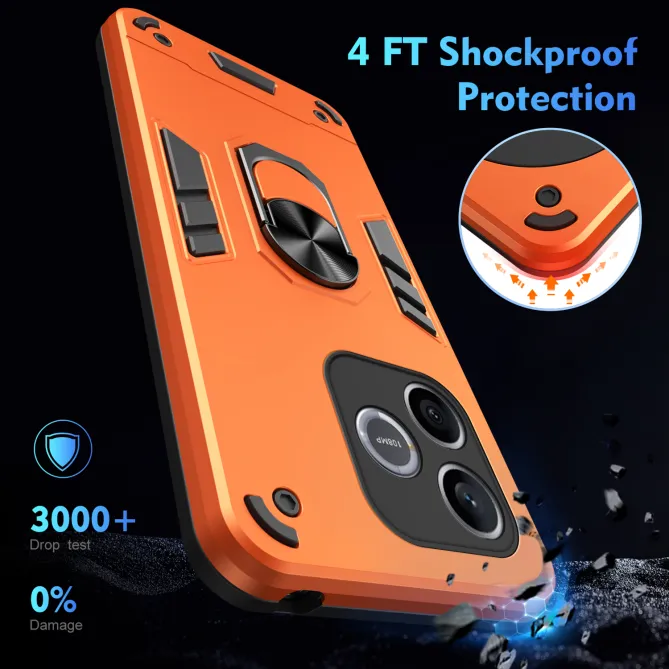 Coque Honor 600 Lite, avec anneau et 2 verres trempés