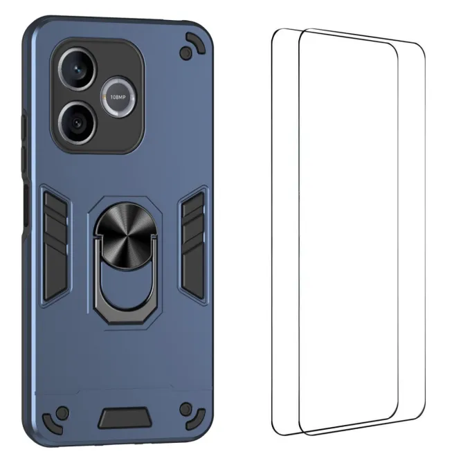 Coque Honor 600 Lite, avec anneau et 2 verres trempés