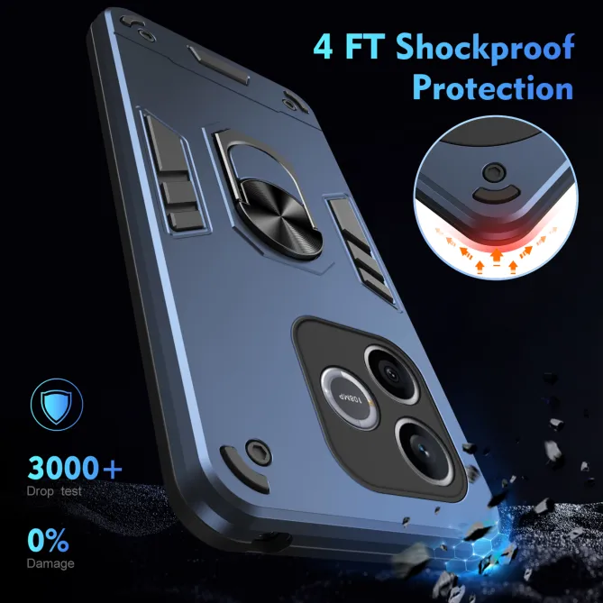 Coque Honor 600 Lite, avec anneau et 2 verres trempés