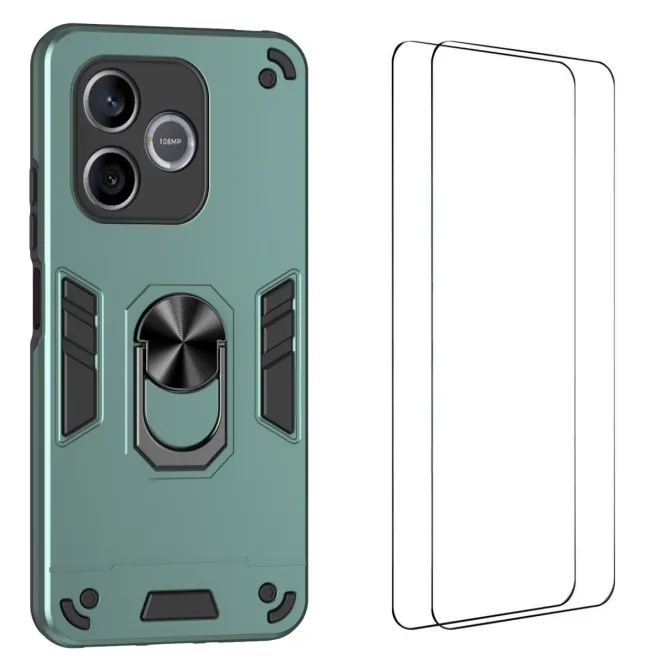 Coque Honor 600 Lite, avec anneau et 2 verres trempés