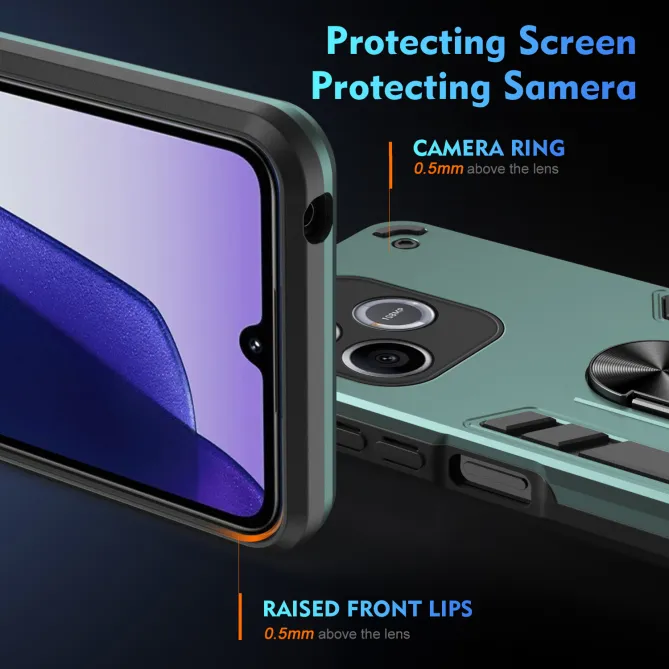 Coque Honor 600 Lite, avec anneau et 2 verres trempés