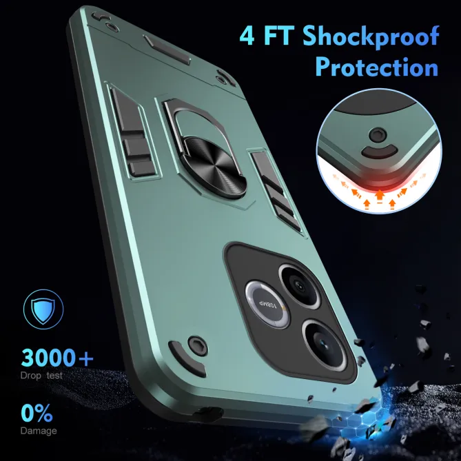 Coque Honor 600 Lite, avec anneau et 2 verres trempés