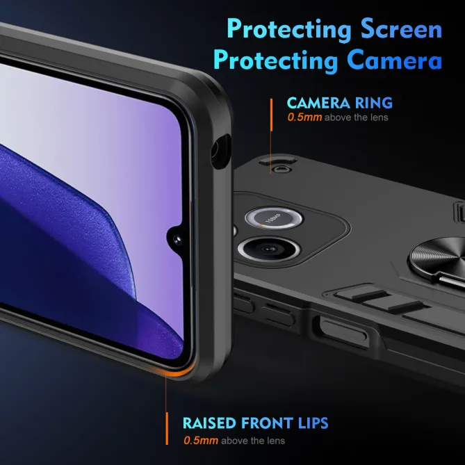 Coque Honor 600 Lite, avec anneau et 2 verres trempés