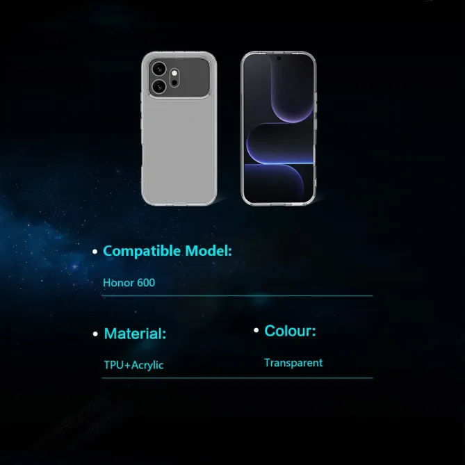 Coque Honor 600 Lite transparente coins renforcés anti-rayures