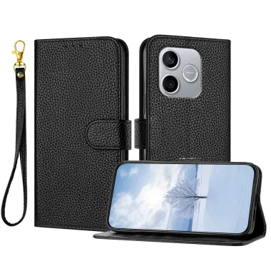 Housse Honor 600 Lite Simili Cuir Litchi avec Dragonne