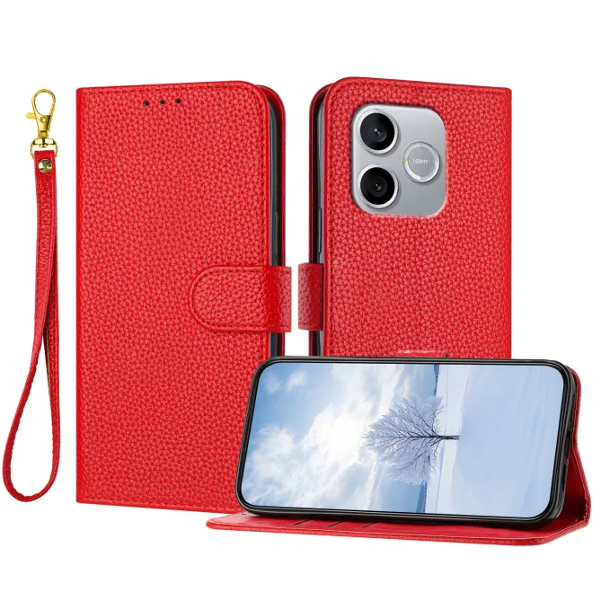 Housse Honor 600 Lite Simili Cuir Litchi avec Dragonne
