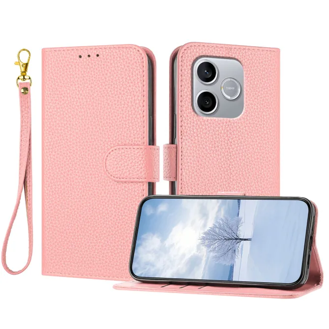 Housse Honor 600 Lite Simili Cuir Litchi avec Dragonne