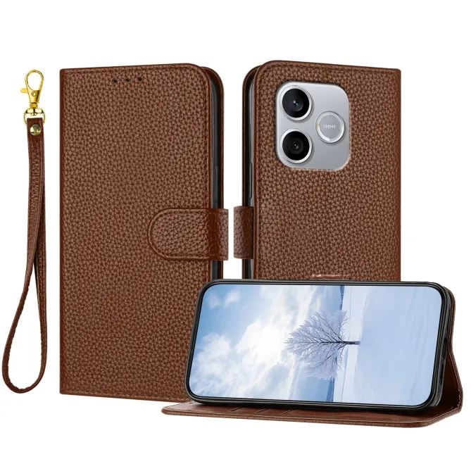 Housse Honor 600 Lite Simili Cuir Litchi avec Dragonne