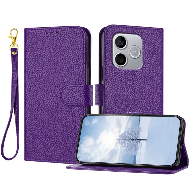 Housse Honor 600 Lite Simili Cuir Litchi avec Dragonne