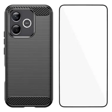 Coque Honor 600 Lite Carbone Brossé avec Verre Trempé