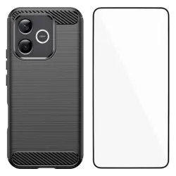 Coque Honor 600 Lite Carbone Brossé avec Verre Trempé