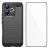 Coque Honor 600 Lite Carbone Brossé avec Verre Trempé