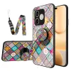 Coque Honor 600 Lite Patchwork Bohème avec Pop Socket