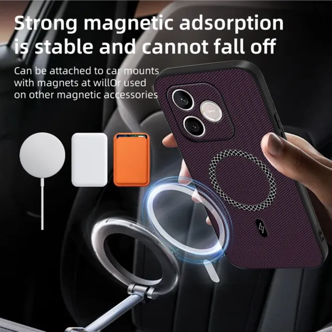 Coque Honor 600 Lite Magnétique Style Nylon