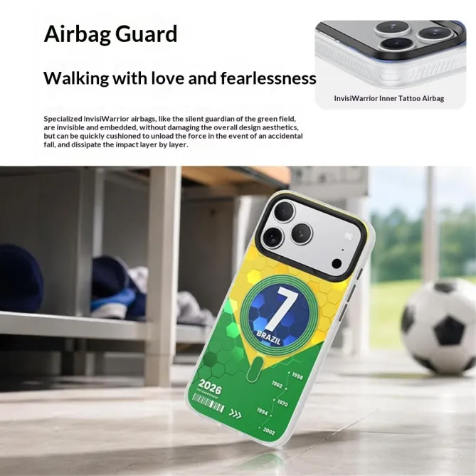 Coque iPhone 17 Pro MagSafe Brésil Édition Football