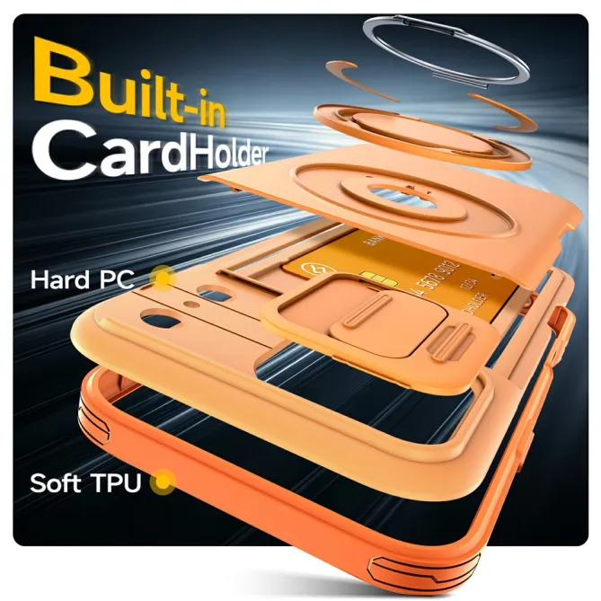 Coque iPhone 17 Pro avec Porte-Cartes et Cache Caméra