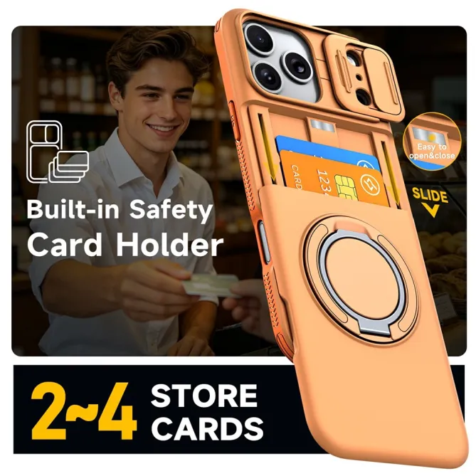 Coque iPhone 17 Pro avec Porte-Cartes et Cache Caméra