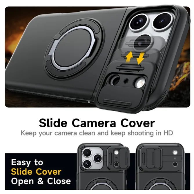 Coque iPhone 17 Pro avec Porte-Cartes et Cache Caméra
