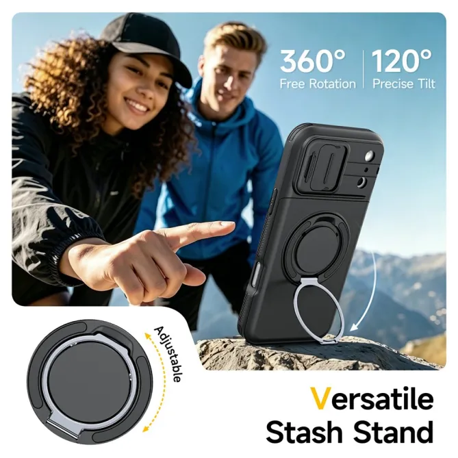 Coque iPhone 17 Pro avec Porte-Cartes et Cache Caméra