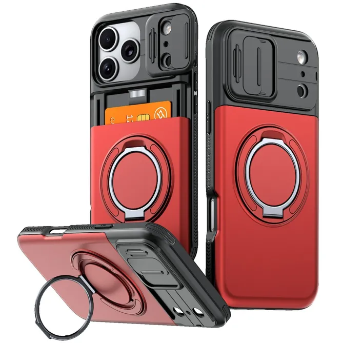 Coque iPhone 17 Pro avec Porte-Cartes et Cache Caméra