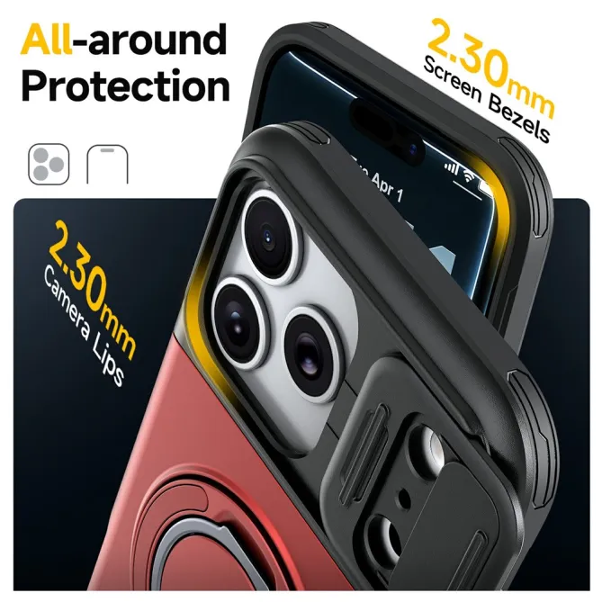 Coque iPhone 17 Pro avec Porte-Cartes et Cache Caméra