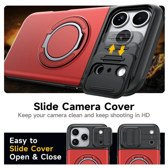 Coque iPhone 17 Pro avec Porte-Cartes et Cache Caméra