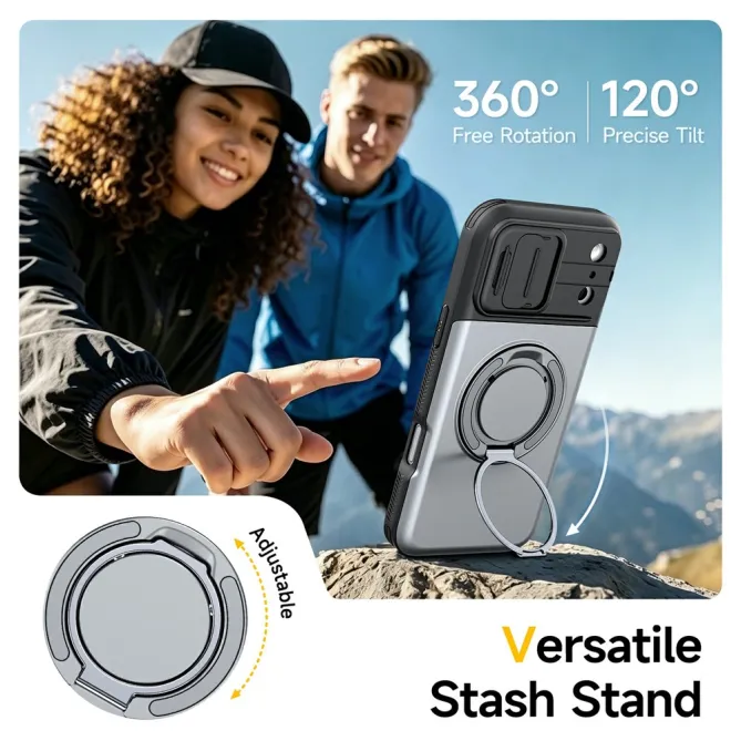 Coque iPhone 17 Pro avec Porte-Cartes et Cache Caméra