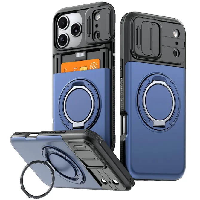 Coque iPhone 17 Pro avec Porte-Cartes et Cache Caméra