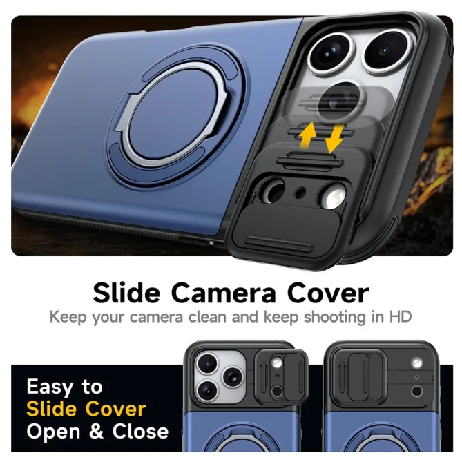 Coque iPhone 17 Pro avec Porte-Cartes et Cache Caméra