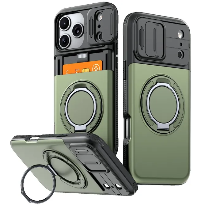 Coque iPhone 17 Pro avec Porte-Cartes et Cache Caméra