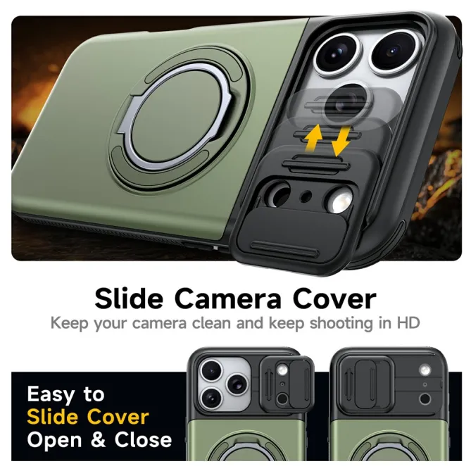 Coque iPhone 17 Pro avec Porte-Cartes et Cache Caméra
