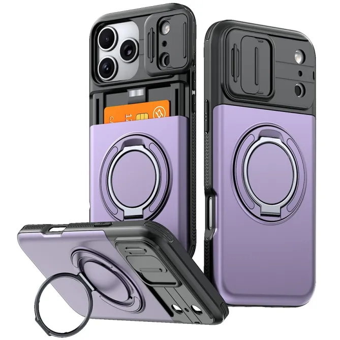 Coque iPhone 17 Pro avec Porte-Cartes et Cache Caméra