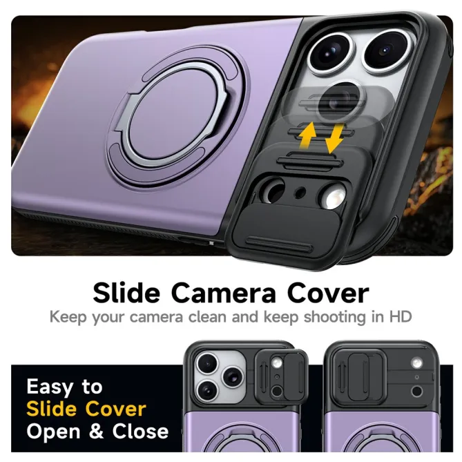 Coque iPhone 17 Pro avec Porte-Cartes et Cache Caméra