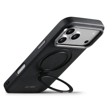 Coque iPhone 17 Pro MagSafe Effet Cuir avec Support Intégré