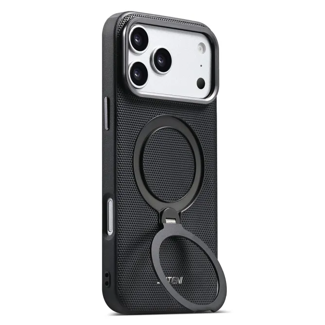 Coque iPhone 17 Pro MagSafe Effet Cuir avec Support Intégré
