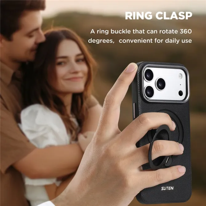 Coque iPhone 17 Pro MagSafe Effet Cuir avec Support Intégré