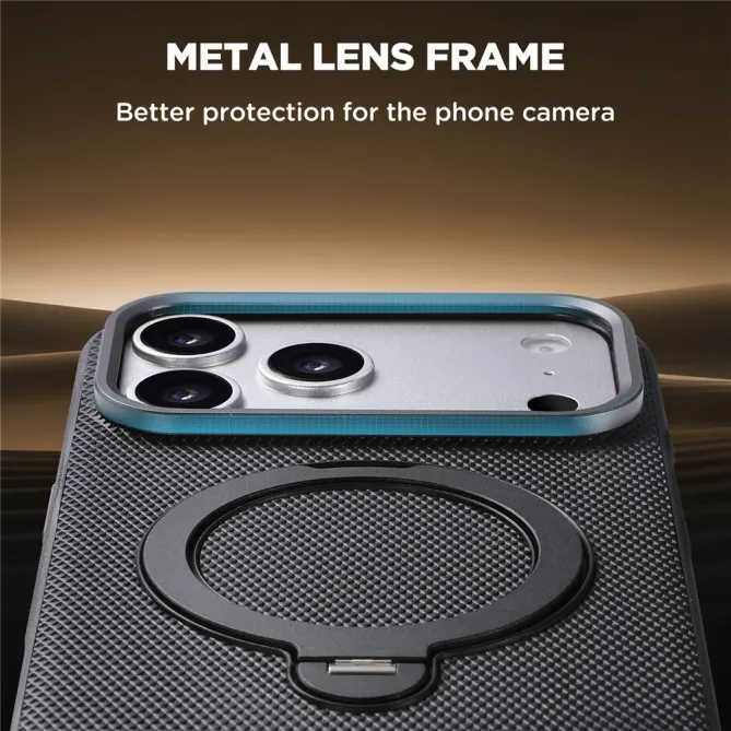 Coque iPhone 17 Pro MagSafe Effet Cuir avec Support Intégré