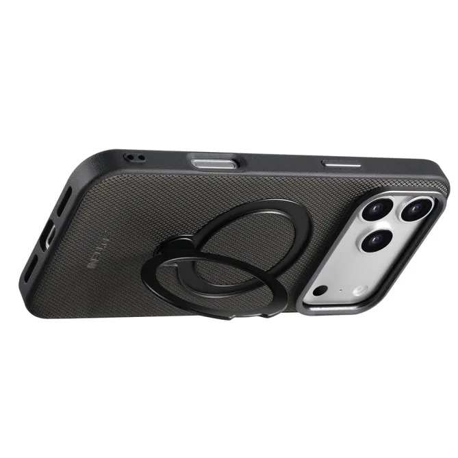 Coque iPhone 17 Pro MagSafe Effet Cuir avec Support Intégré