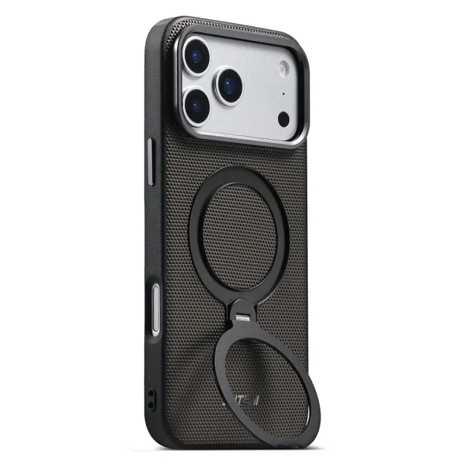 Coque iPhone 17 Pro MagSafe Effet Cuir avec Support Intégré