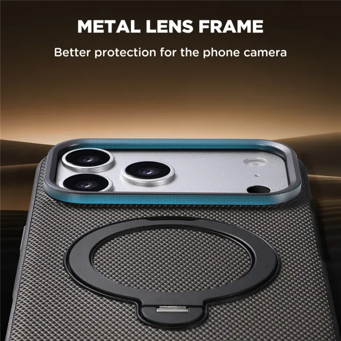 Coque iPhone 17 Pro MagSafe Effet Cuir avec Support Intégré