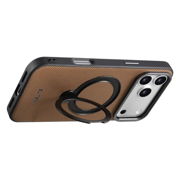 Coque iPhone 17 Pro MagSafe Effet Cuir avec Support Intégré