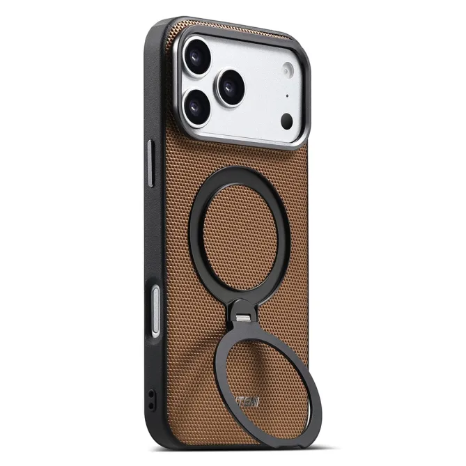 Coque iPhone 17 Pro MagSafe Effet Cuir avec Support Intégré